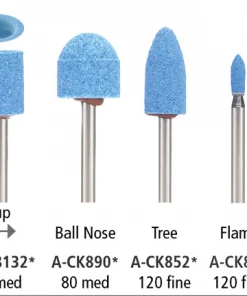 Foredom CeramCut Blue Abrasive Stone 1/8" Shank - A-CK844 - Taper - 120 Fine Med Rotary Tool Accessories