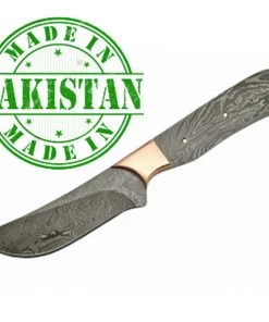 Szco Economy - 8.75" Cape Town Skinner - Trailing Point FULL TANG DAMASCUS BLADE BLANK W/Copper Bolster
