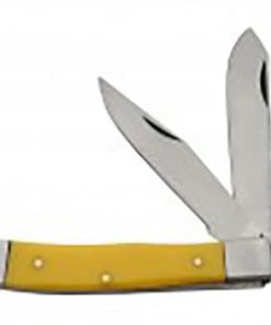 Premium Knife Supply 3.5" SUNSHINE TRAPPER YELLOW FINISH Medium