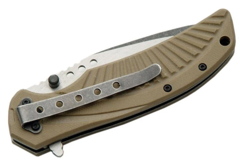 Premium Knife Supply 4.5" MILITARY FOLDING KNFE WITH TAN G10 HANDLE Limited Edition Knives Completed 2 Premium Knife Supply 4.5" MILITARY FOLDING KNFE WITH TAN G10 HANDLE Limited Edition Knives Completed