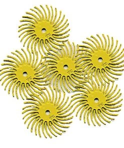Rotary Tool Accessories Foredom Scoth-Brite Radial Bristle Discs - 3/4" Dia. Yellow - 80 Grit - 6 Pack A-4511 -6