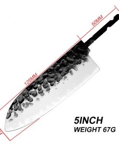 Grand Sharp Japanese Style Santoku 5"" - Damascus AUS10 3 Layer- Hidden Tang -