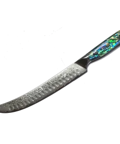 Buy Out *WW Dojo Butcher Knife - Complete Knife With Abalone In Resin Handles And Mosaic Pin - AUS-10 Damascus Steel Kitchen Knives And Other Specialty Knives