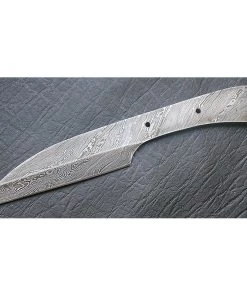 GM Knife Kits WoodWorld Carbon Steel Damascus - 8" Wharncliffe Style Blade - Twist Pattern