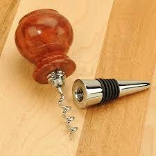 PSI Woodworking Bottle Stoppers Round Corkscrew/Bottle Stopper