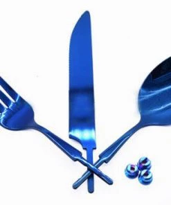 Xiamen Rizheng Industry Co. Ltd Flatware Kits S.S Flatware Set With Magic Blue TN Plating.