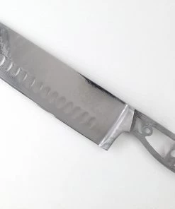 Premium Knife Supply * VG10 Wave Pattern - Santoku Chef Knife Blank - 13.5" OAL - 8" Cut - VG10 Damascuss
