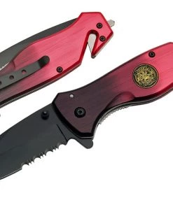 Premium Knife Supply 4.5" "Fire Rescue" Rescue Knife Limited Edition - Red/Black Knives Completed