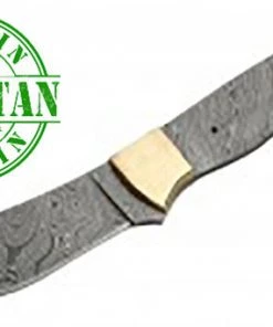 Szco Economy - 8.7" Ft Griffin FULL TANG DAMASCUS BLADE BLANK W/Brass Bolster Knife Kits