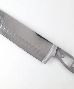 Premium Knife Supply * VG10 Raindrop Pattern - Santoku San Mai Damascus Chef Knife Blank - 12" OAL - 7" Cut Monthly Sales