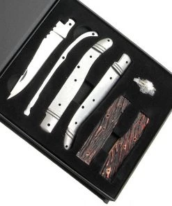 Premium Knife Supply Laguiole Folder Kit With Amber Jigged Bone Handles Knife Kits