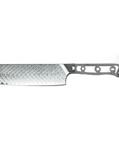 Yangjiang Amber * VG10 Feather Pattern - Nakiri ( Veggie Knife ) Knife Blank - 12" OAL - 6.5" Cut