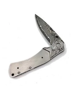 Premium Knife Supply San Mai Damascus VG10 Folder Assembly - Reaper