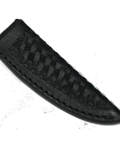 Peterson Custom Leather Knife Sheath Leather - SHWWA-Blk - BW - 3/4" Opening And A 3.75" Length - Black Basket Weave