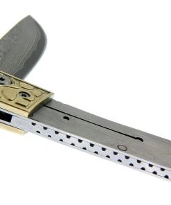 Premium Knife Supply Knife Kits Damascus Folder Brass Bolster - Aztec 12 Premium Knife Supply Knife Kits Damascus Folder Brass Bolster - Aztec