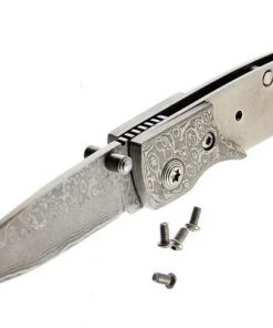 Premium Knife Supply Samurai Damascus Folder - With Damascus Bolster -