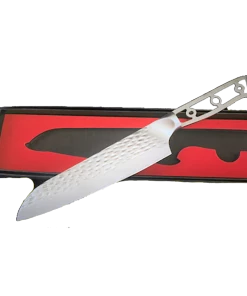 Premium Knife Supply * VG10 Hammered Pattern - Santoku Chef Knife Blank - 12" OAL - 7" Cut - VG10 Damascus Monthly Sales