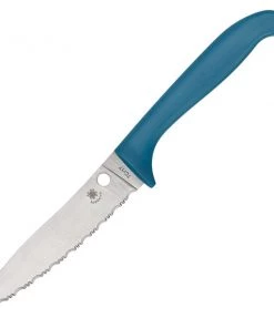 Blue Ridge Spyderco Counter Puppy Blue Serrated