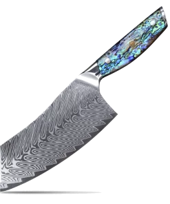 Wood World Of Texas LLC * VG10 Fish Bone Pattern - Cleaver / Veggie Blank - VG10 Damascus