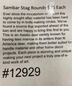 WoodWorld Of Texas Knife Kits Sambar Stag Rounds