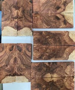 WoodWorld Of Texas Knife Kits Honduran Rosewood Burl Knife Scales