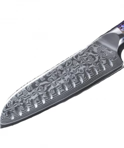 Premium Knife Supply * VG10 Raindrop Pattern - Santoku San Mai Damascus Chef Knife Blank - 12