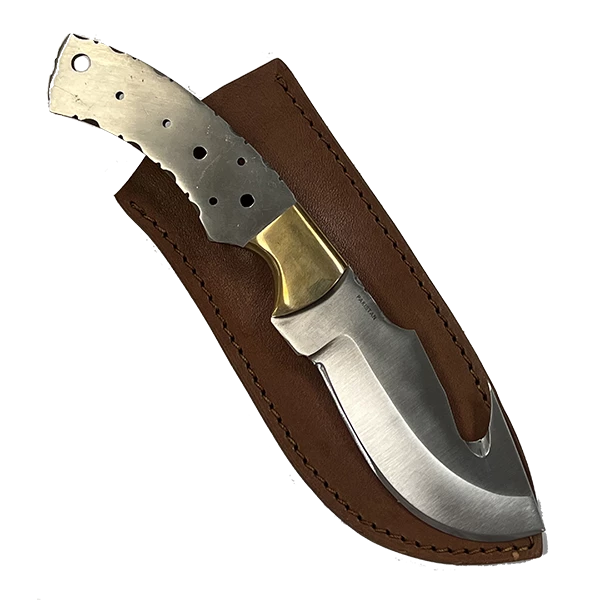 Szco Knife Kits Economy - Mathew's Guthook Blade W/ Brass Bolster 9" Overall - Damascus 4 Szco Knife Kits Economy - Mathew's Guthook Blade W/ Brass Bolster 9" Overall - Damascus