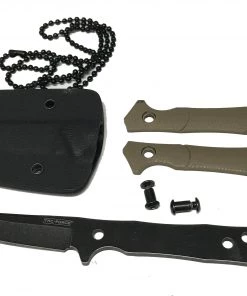Premium Knife Supply Tanto Blade Neck Knife Tan